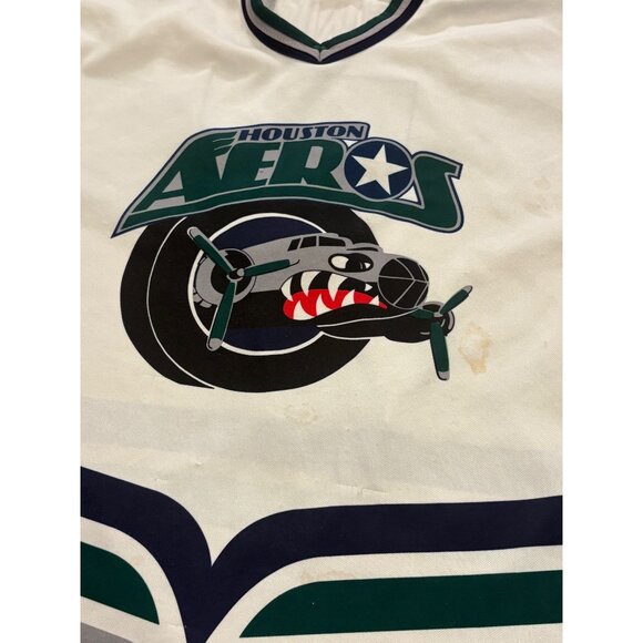 Vintage CCM Houston Aeros AHL IHL Hockey Jersey White Men's Size XL - Picture 5 of 8